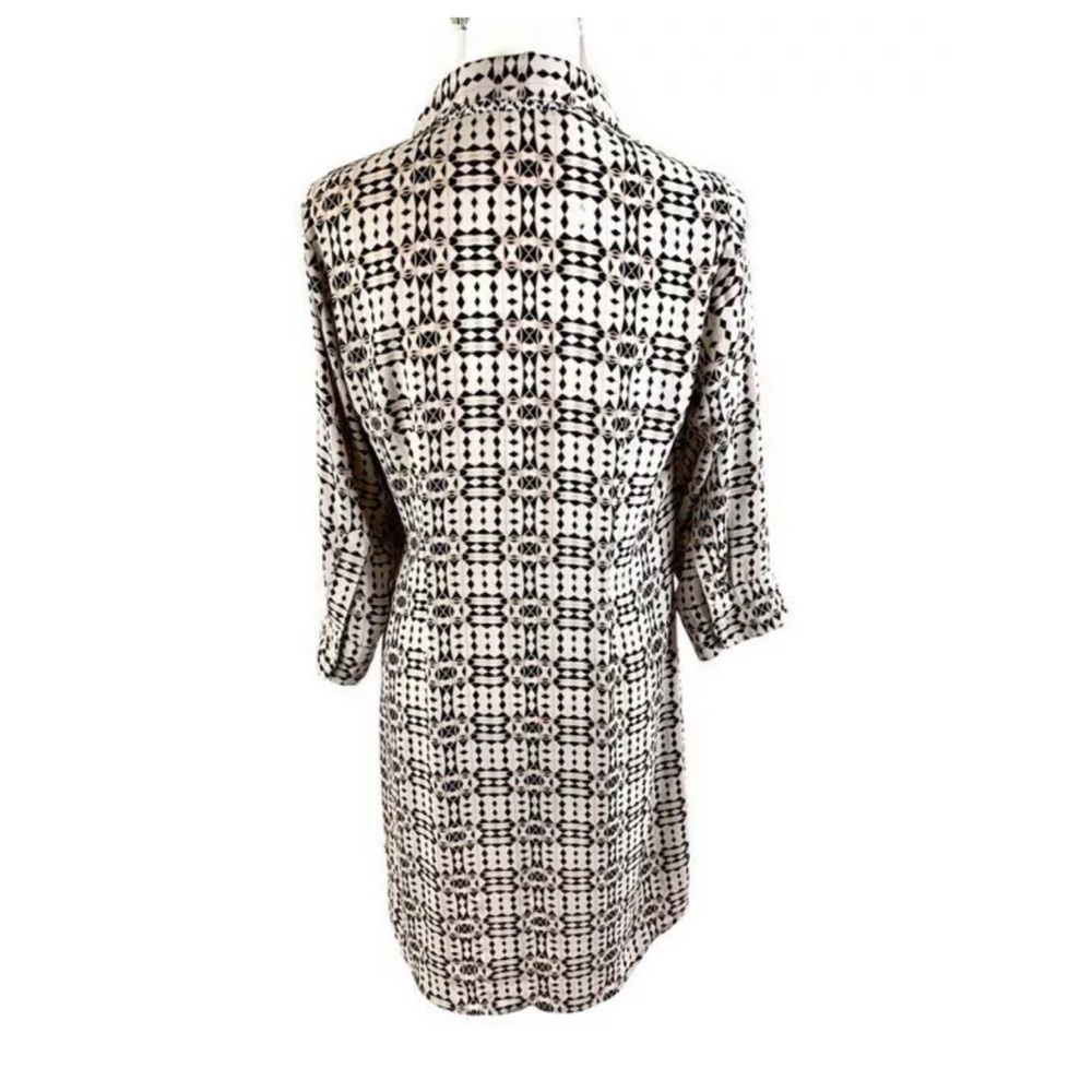 CABI Pink Black Long Sleeve Shirt Dress - Picture 3 of 4